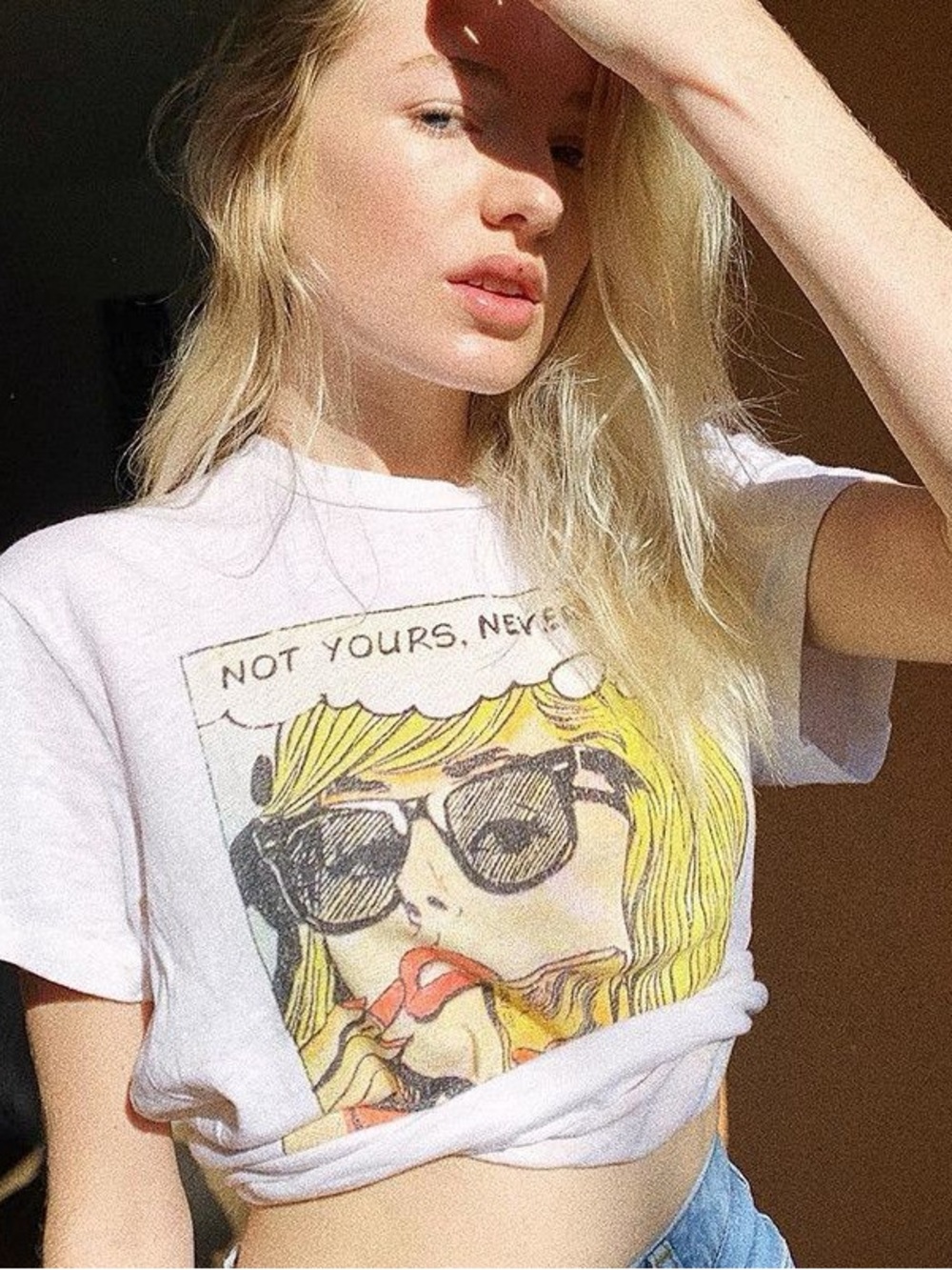 RE/DONE Girlfriend Not Yours Short Sleeve Pop Art Graphic Tee in Optic White